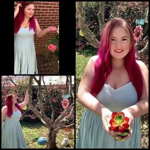 Torrid Mint Blue Challis Sharkbite Skater Dress